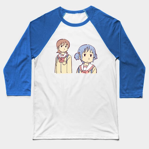 funny yuuko and mio meme face nichijou Baseball T-Shirt by mudwizard